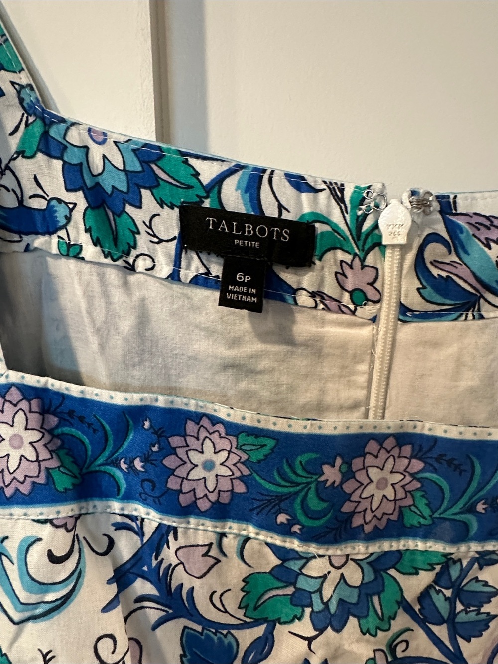 Talbots Blue and White Floral Midi Dress - Picture 2 of 4